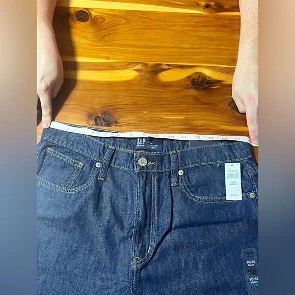 Wide-Leg Dark Blue Jeans - Picture 9 of 12